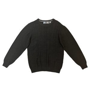 Oscar De La Renta Men’s Size Medium Dark Gray Charcoal Knit Sweater Long Sleeve